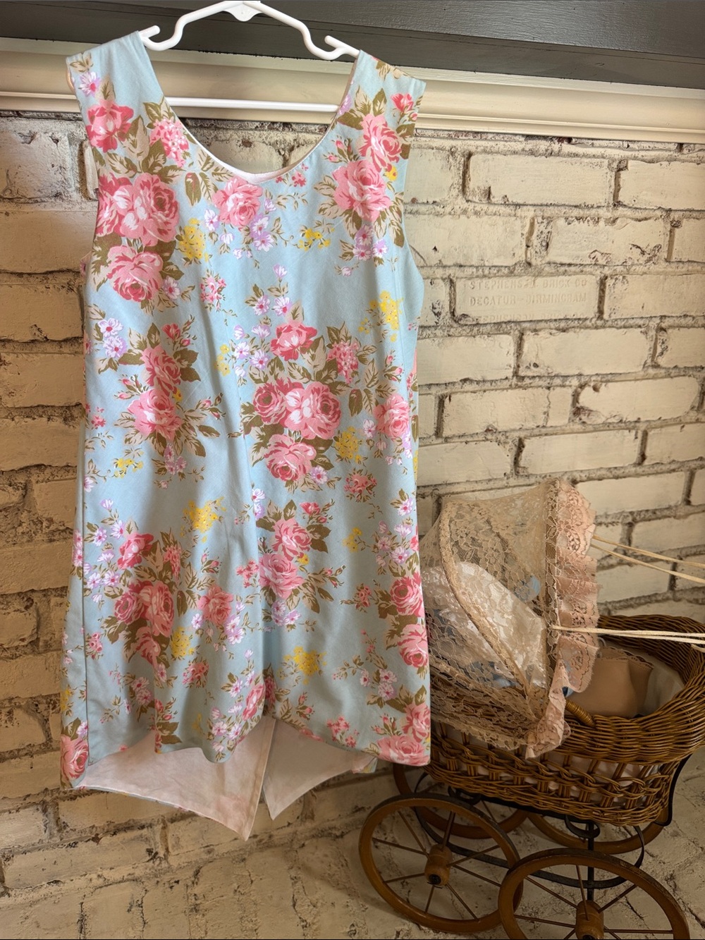 OFC Girls Light Blue Floral Sleeveless Dress